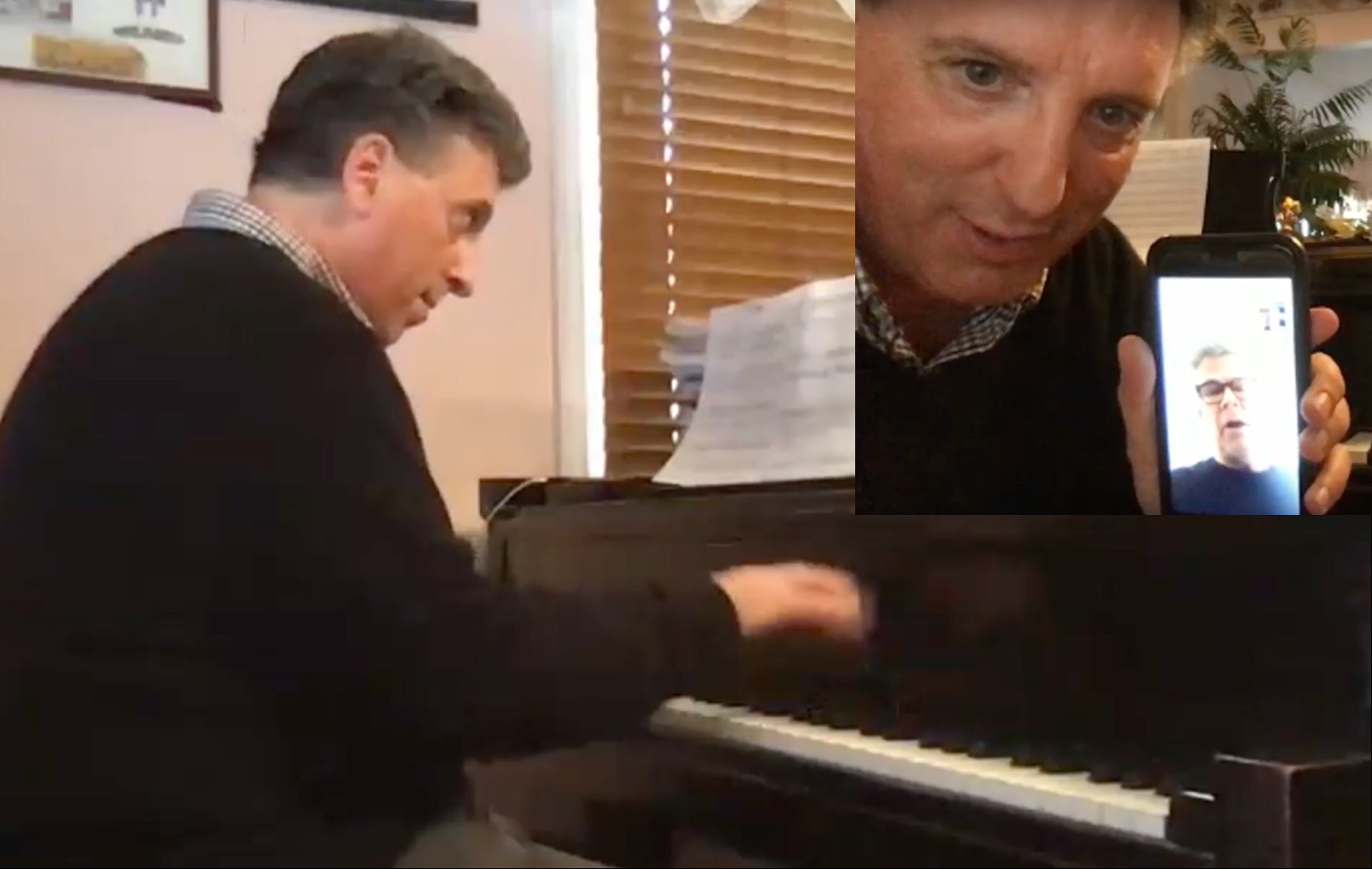 Prof. Jeffrey Biegel and David Foster performing together./YouTube
