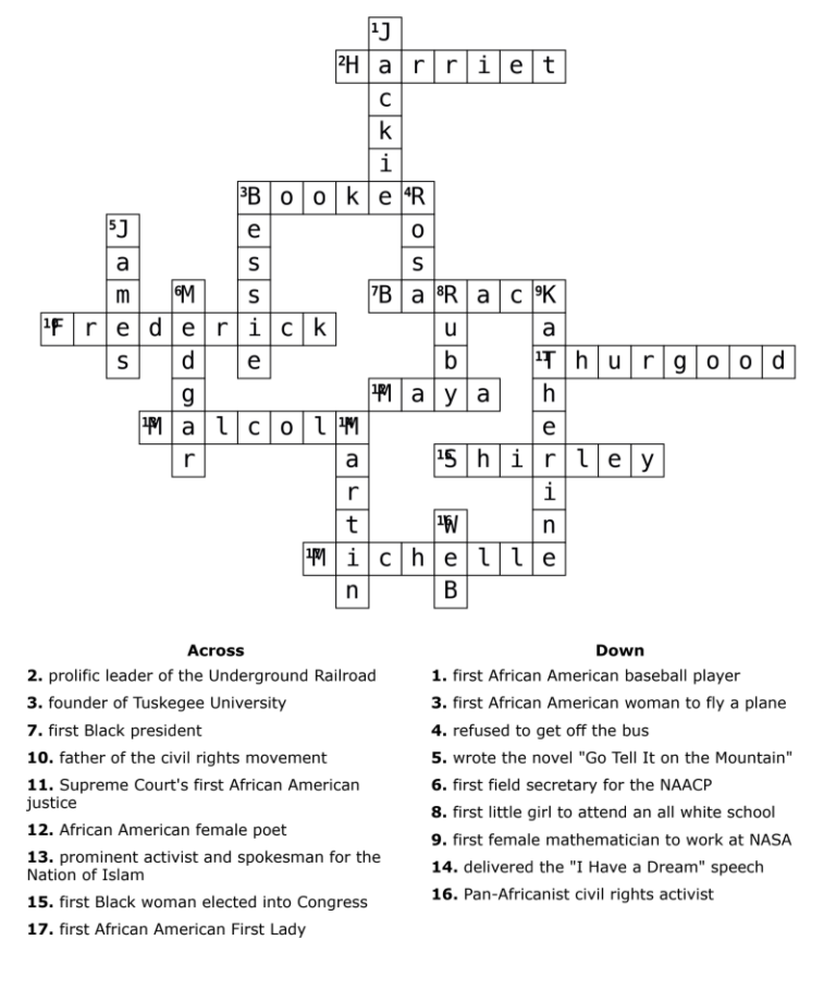 Black History Month Crossword The Brooklyn College Vanguard Black History Month Crossword The Brooklyn College Vanguard