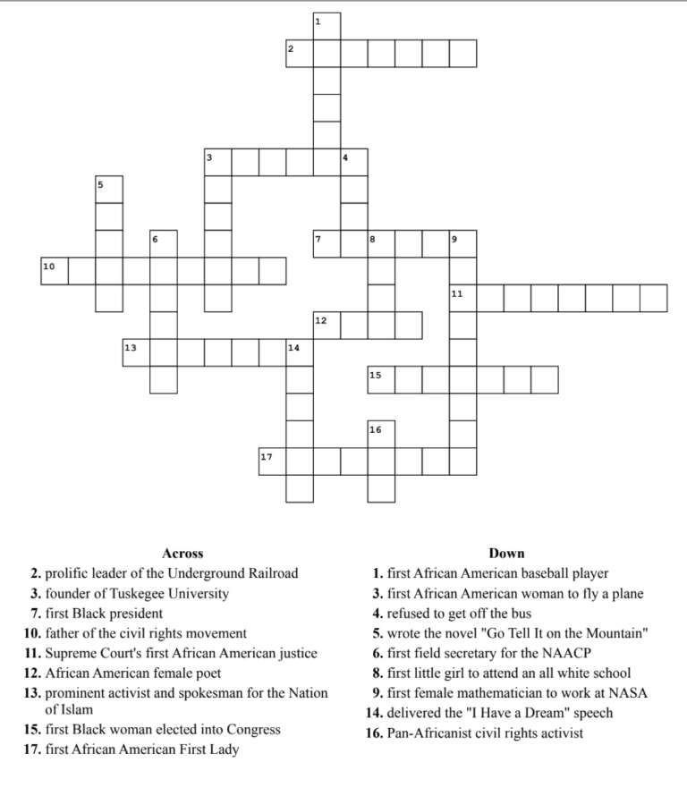 Black History Month Crossword The Brooklyn College Vanguard Black History Month Crossword The Brooklyn College Vanguard